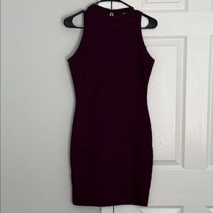 Sleeveless Bodycon Dress in Dark Plum size Large